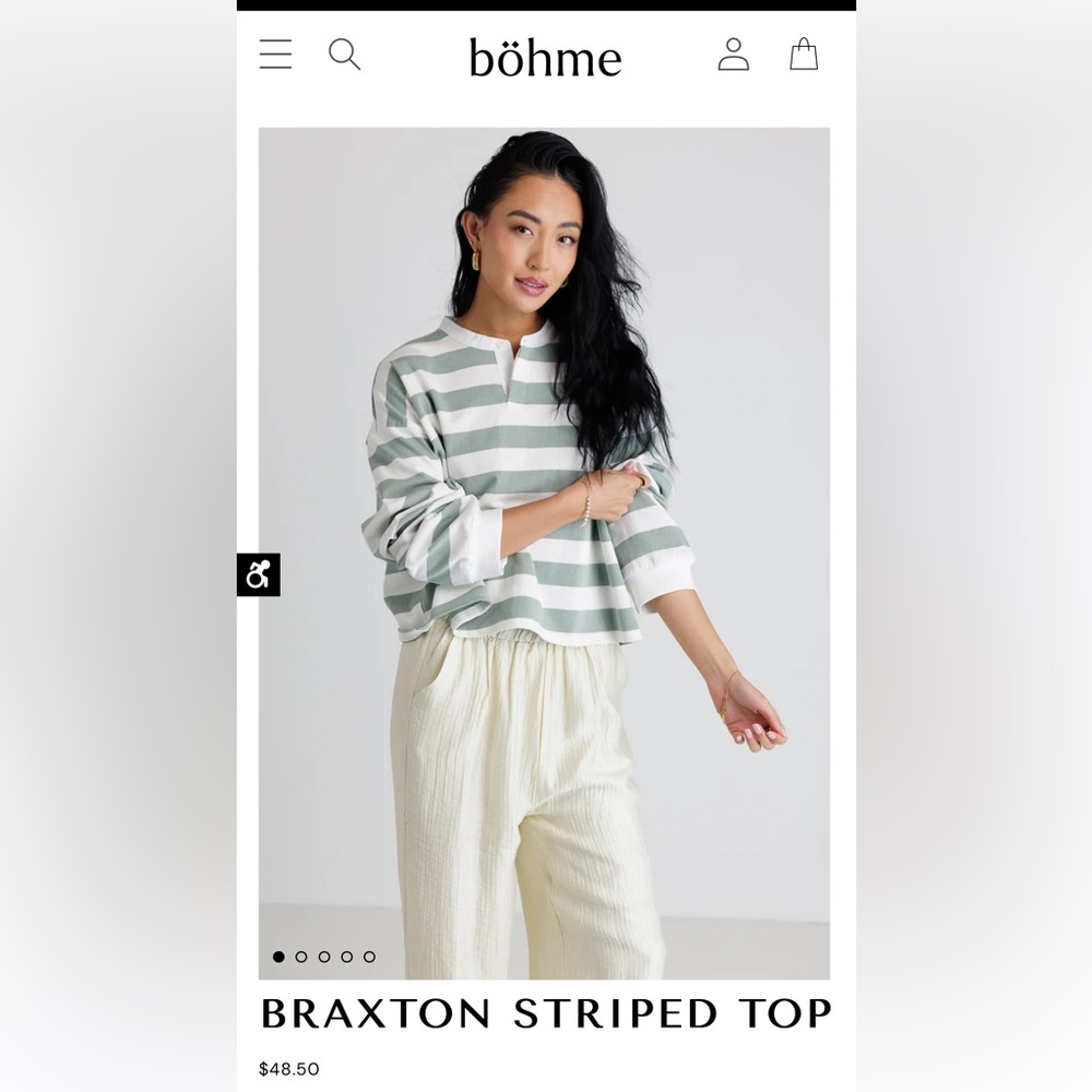 bohme striped shirt, nwot, never worn, super cute